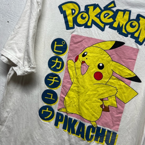 Pokemon Pikachu White Short Sleeve tee graphic shirt Unisex Size XL - Picture 5 of 5